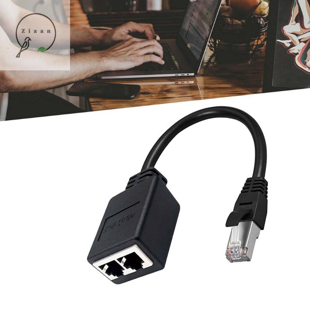ZIAAN for PC Laptop Adapter Cable LAN Network 1 Male To 2 Female Ethernet