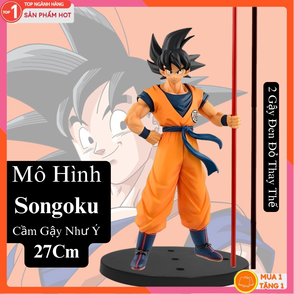 Mô Hình Songoku Cầm Gậy Như Ý 27Cm Mô hình Dragon Ball Figure Mô Hình Anmie 7 Viên Ngọc Rồng Songoku