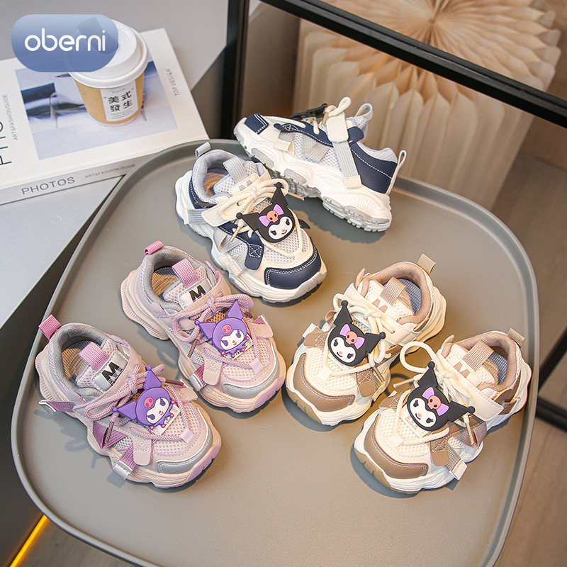 Oberni Children's shoes, girls running shoes, sports shoes, Kuromi shoes, soft soled shoes, comfortable ราคา 468 บาท*ส่งฟรี