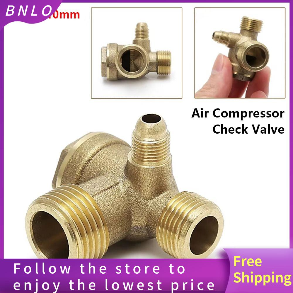BNLO 1Pcs Đồng thau hợp  kẽm Van kiểm tra máy nén khí 20x16x10mm 3 cổng Đầu nối máy nén khí Bền bỉ Một chiều Đầu nối van cho máy nén khí