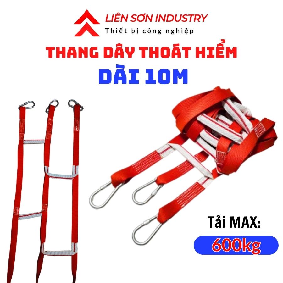 Thang dây thoát hiểm dài 10 mét TTH10M Thang dây thoát hiểm chung cư, thang dây treo tường bảo hộ thoát hiểm nhà cao tầng