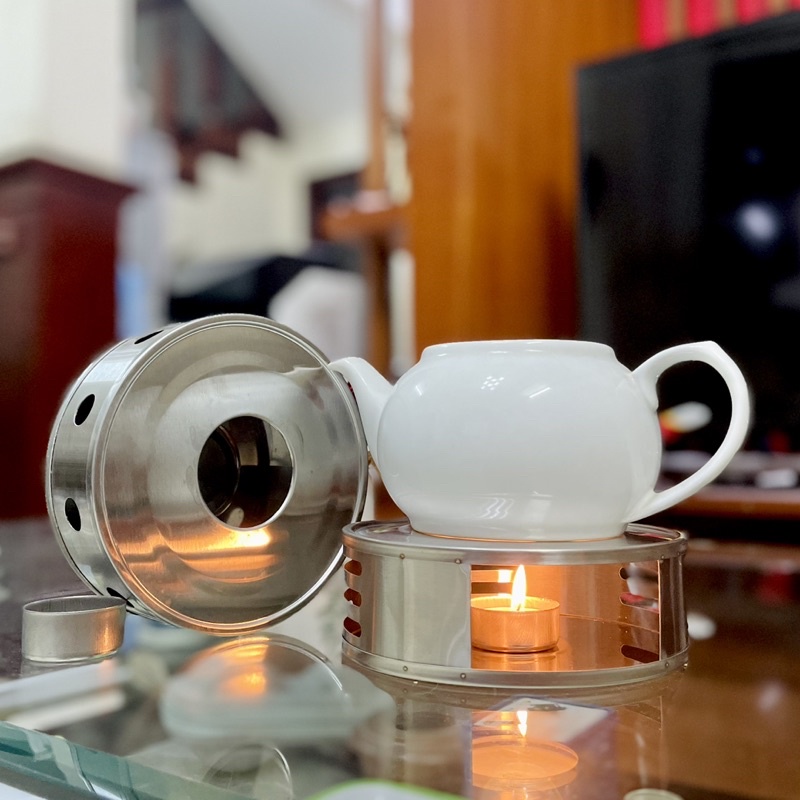 Bếp nến đun trà inox tiện dụng đi cắm trại, dã ngoại, camping