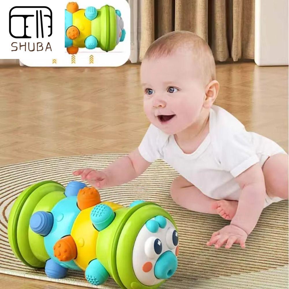 SHUBA Đồ chơi thời gian bụng Đồ chơi con lăn bò cho bé Tương tác cảm giác Học Màu Đồ chơi cảm giác trò chơi lục lạc cho bé Đồ chơi ép trẻ em Câu Đố Đồ chơi vận động sâu bướm Phát triển sớm