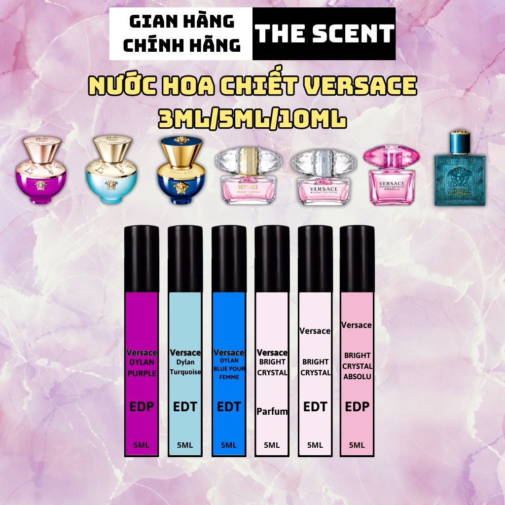 Nước Hoa Chiết Nam Nữ Mini Size Versace Chính Hãng Thơm Lâu Dầu Thơm Unisex Học Sinh Lưu Hương Lâu