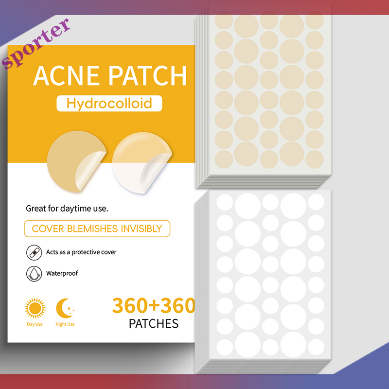 Sporter 720pcs set Face Skin Care Acne Pimple Patch 2 Sizes Invisible Professional Healing Absorbing Spot Sticker Covering For Men Women ราคา 99 บาท*ส่งฟรี