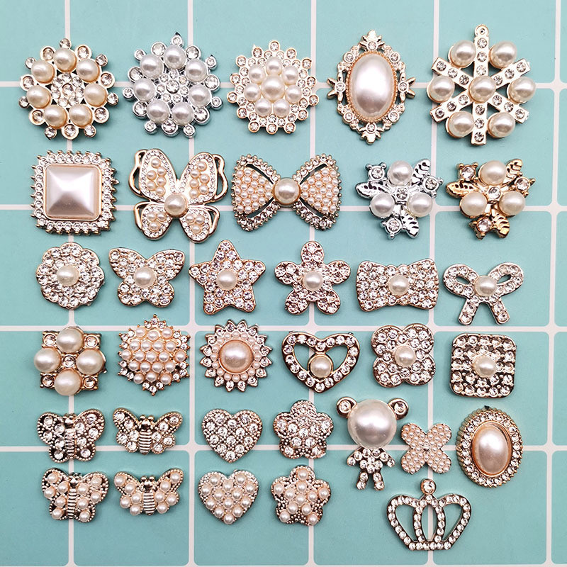 1pcs Ins ngọc trai/kim cương/Ribbon/Hoa/hương thơm/tình yêu/Sao DIY jibitz cho Croc jibbits cho Croc Set phụ nữ phù hợp với sandal phụ nữ người đàn ông trẻ em trang trí guốc chân