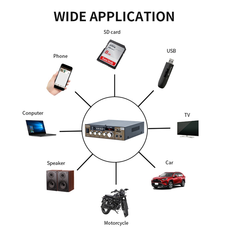 Car Amplifier Bluetooth Amplifier Speaker Bluetooth Speaker Car Amplifier for Home Use Car Amplifier