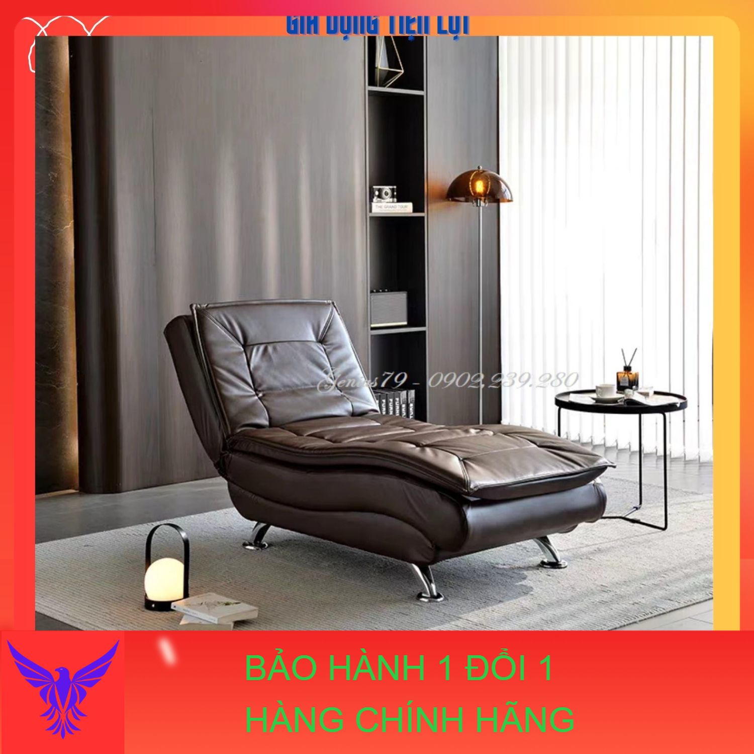 ghế sofa lười - ghế sofa giường nằm thư giãn bọc da tặng kèm gối  ( Có Kèm Ảnh Thật )