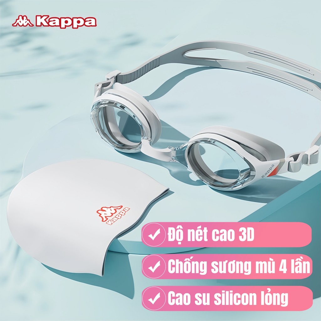 Kính bơi Kappa, kính bơi người lớn, Sử dụng gọng silicon chất lượng cao, chống thấm nước và chống sương mù, độ nét cao