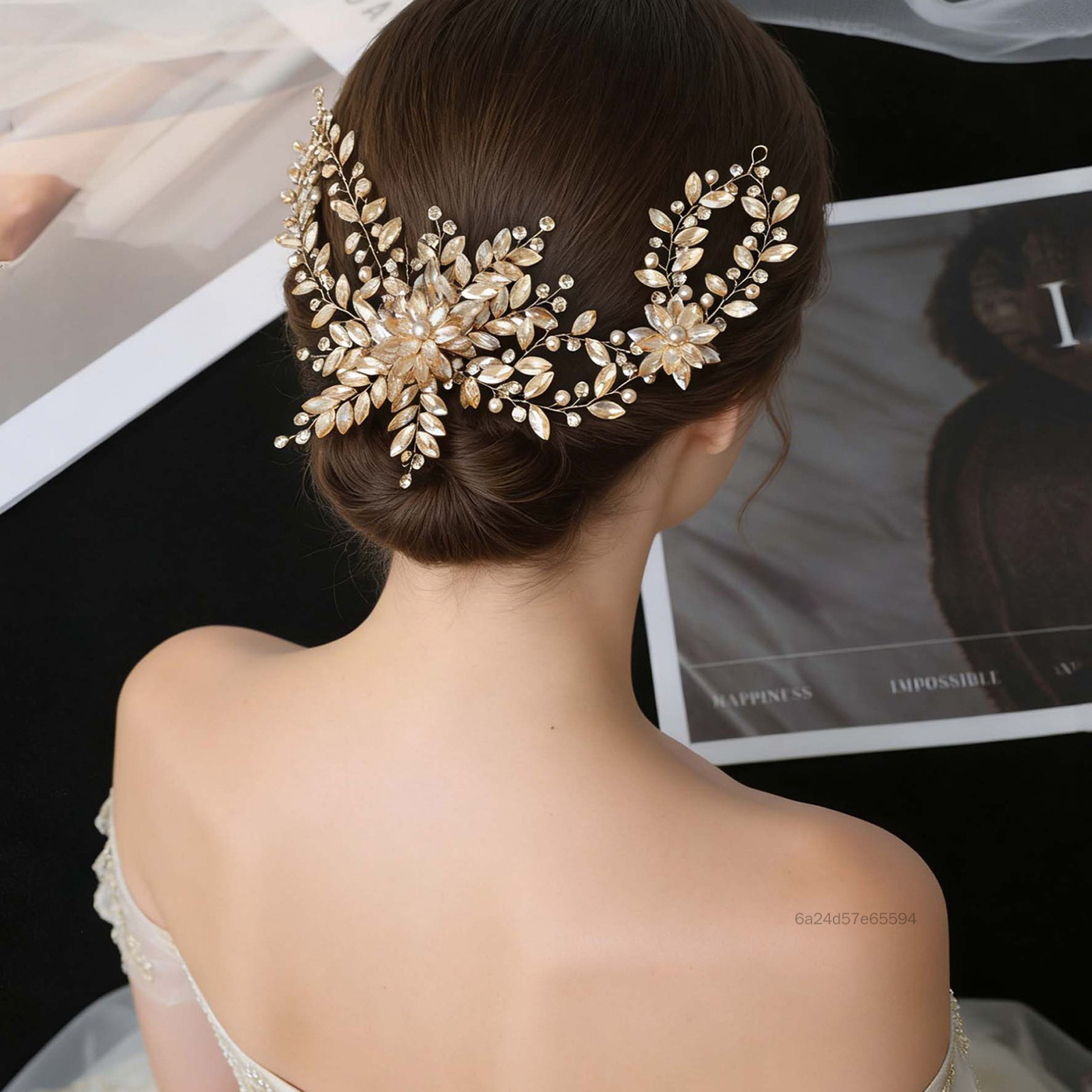 ทอง Rhinestone Hairband เจ้าสาวงานแต่งงานที่คาดผม Elegant Alloy ราคา 703 บาท*ส่งฟรี