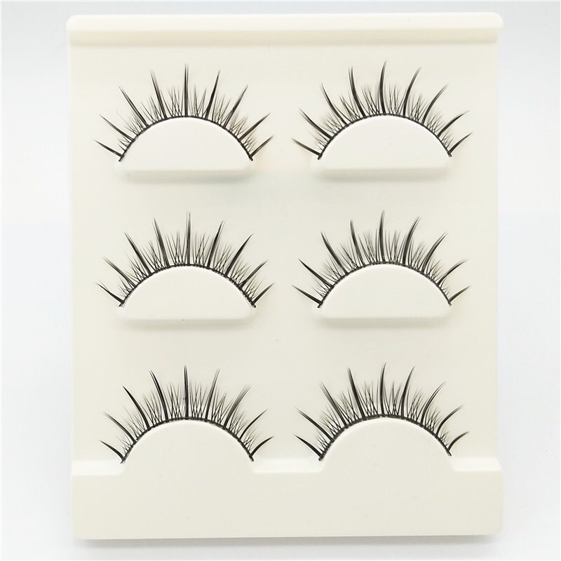 C-01ขนตาปลอมธรรมชาติ 3 คู่ Eyelashes ขนตาปลอมแฮนเมดธรรมชาติ ขนตา ขนมิงค์ แบบธรรมชาติ ติดง่าย นุ่ม...