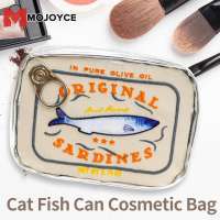 MOJOYCECanned Sardines Style Bath Travel Bag Cute Toiletry Bag Creative Portable Fashion Zipper Multi-function Soft for Weekend Vacation