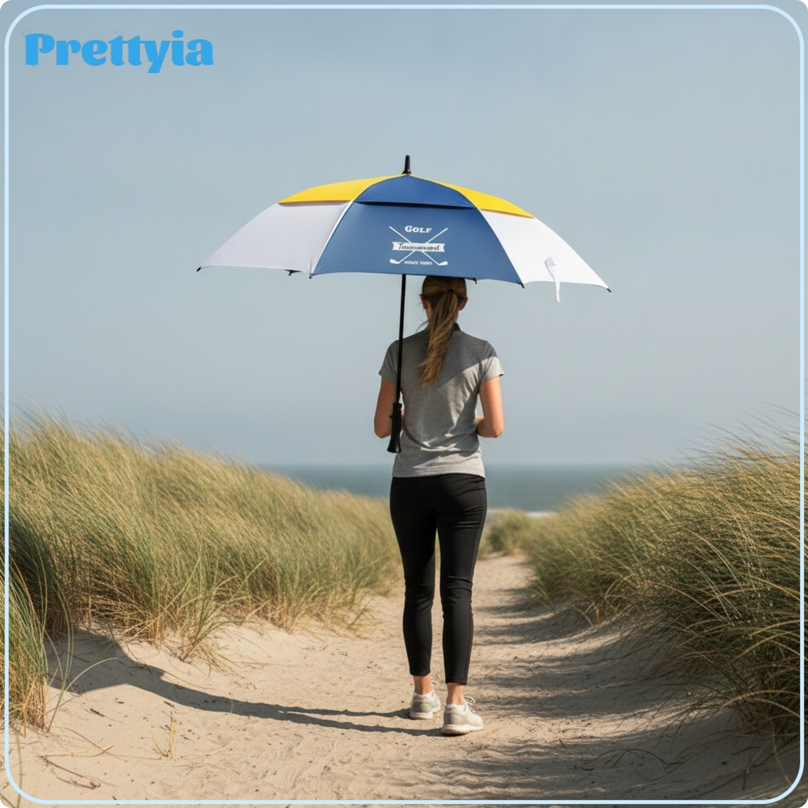 Prettyia Large Double Canopy Umbrella Oversized Umbrella with Double Canopy Heavy Duty Sturdy for Golfers, Commuters, Golf Course, Rainy Day ราคา 22,417 บาท*ส่งฟรี
