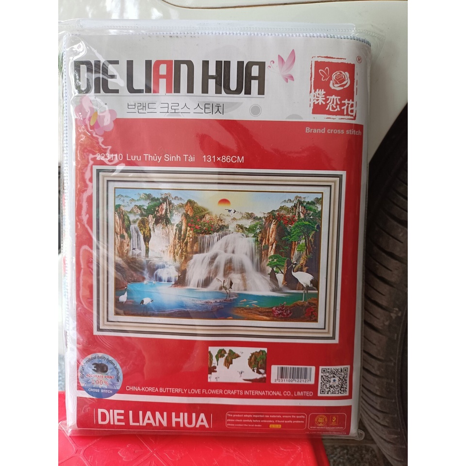 Tranh Thêu Lưu Thủy Sinh Tài 223110 131x86 chưa thêu