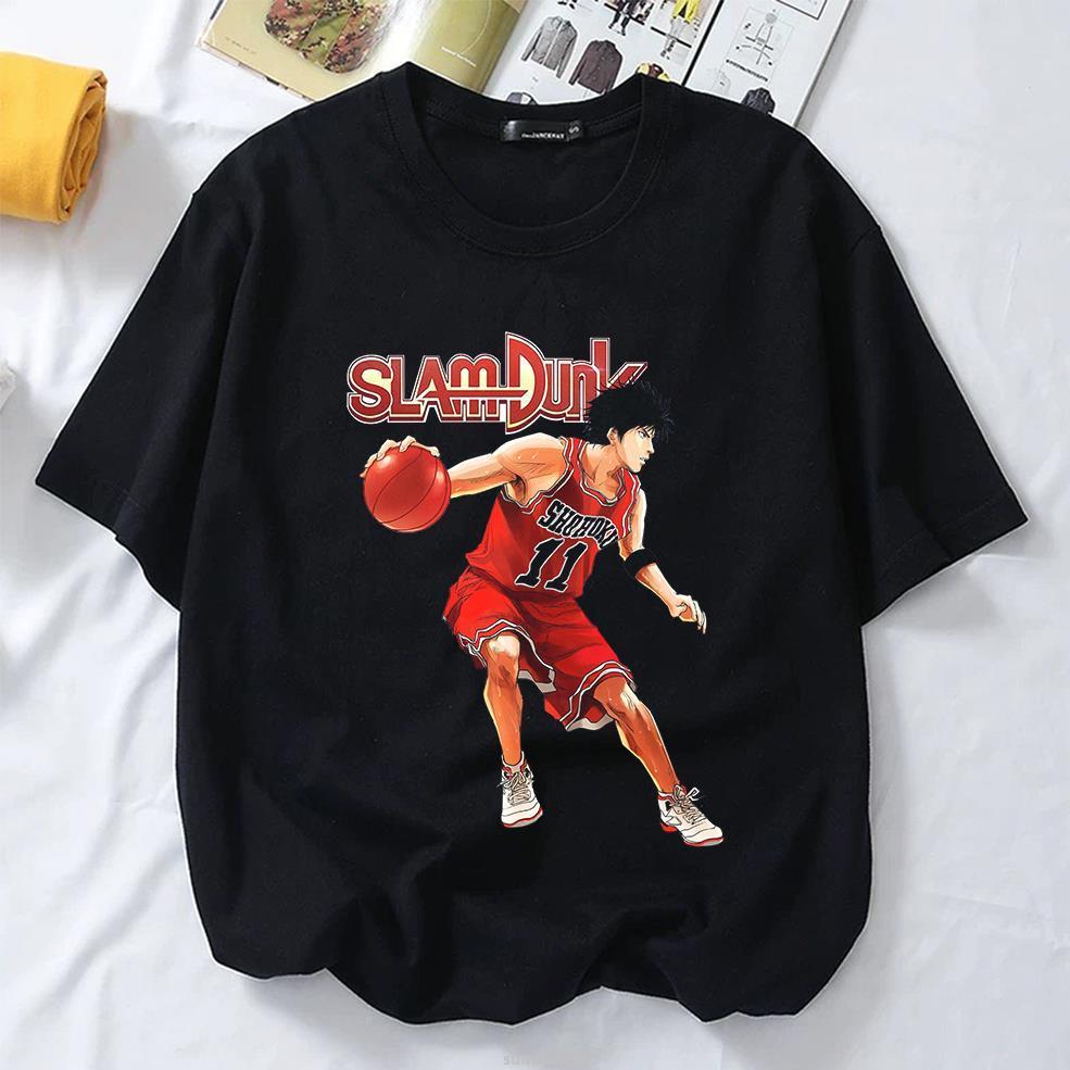SLAM DUNK　tシャツ Slam Dunk T-Shirt - Japanese Anime Print, Cotton, Short Sleeve