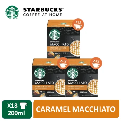 (Bundle of 3) Starbucks Caramel Macchiato by Nescafe Dolce Gusto Coffee Capsules / Coffee Pods 6 Servings [Expiry Mar 2022]