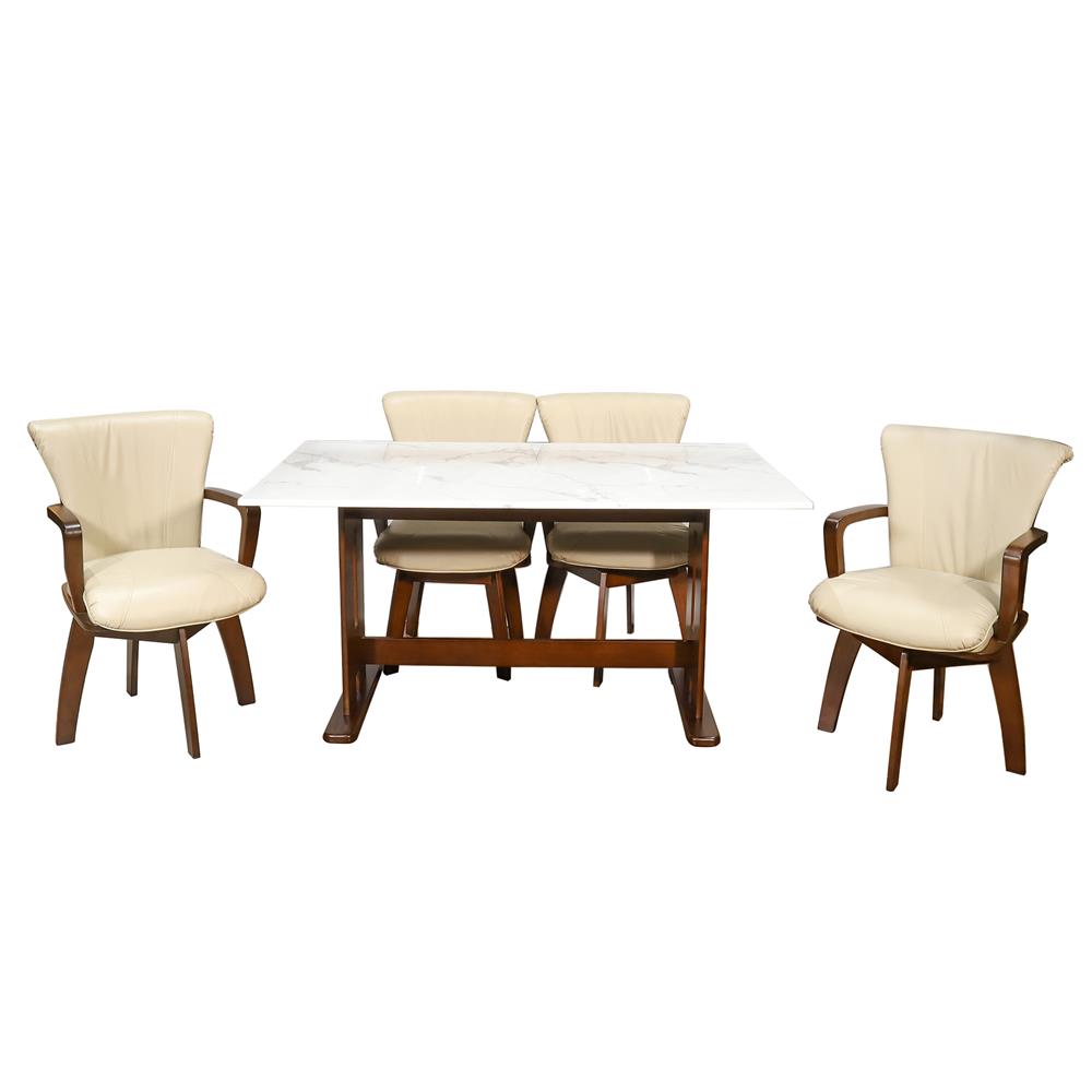 [ส่งฟรี] HomePro ชุดโต๊ะอาหารไม้จริง 4 ที่นั่ง EMPORIUM ท็อปหินอ่อน แบรนด์ GROWN ราคา 19,900 บาท*ส่งฟรี