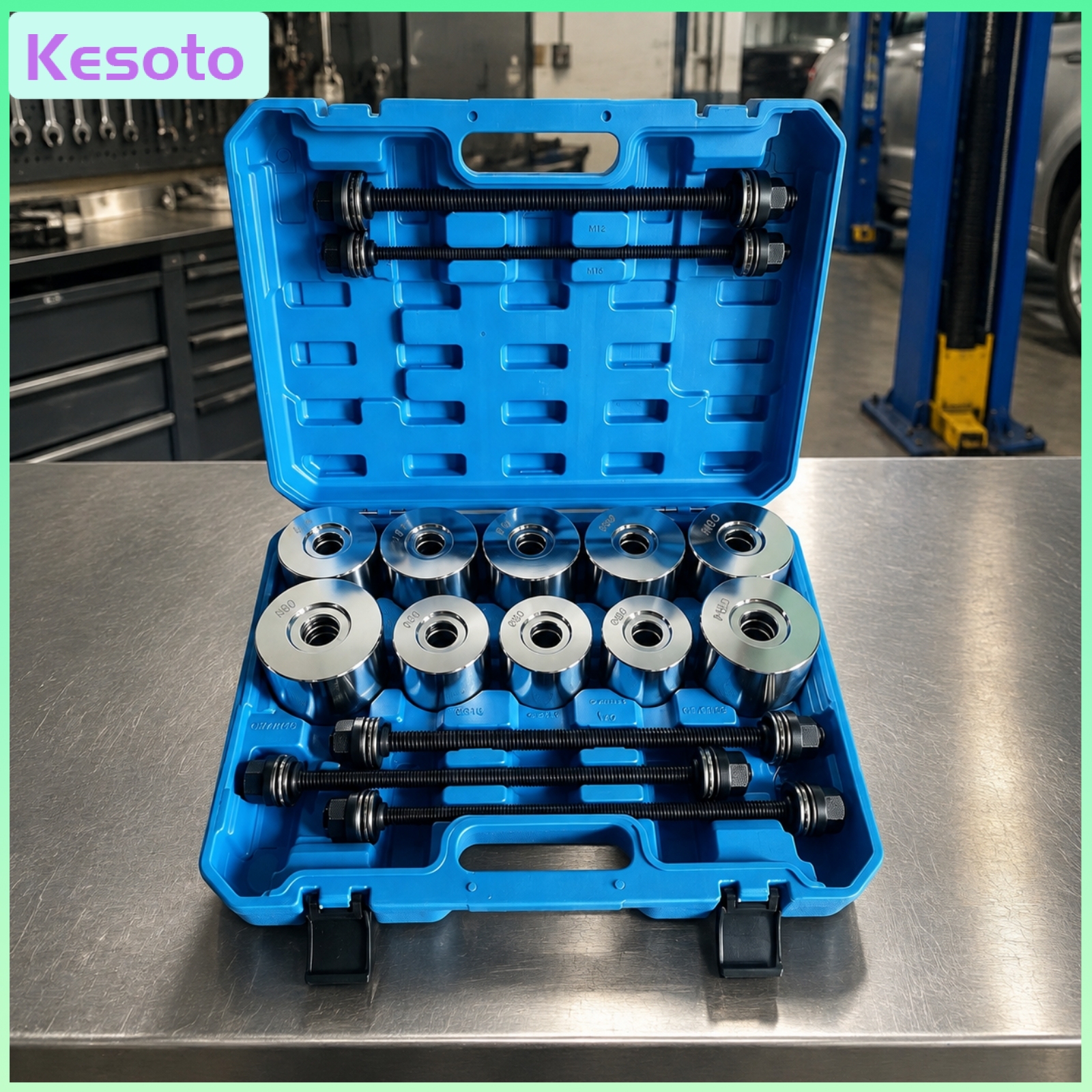 อุปกรณ์และชิ้นส่วนยานยนต์ Kesoto 27 ชิ้น Heavy Duty BUSHING ชุดเครื่องมือถอดและติดตั้งทนทานแชสซี BUSHING ชุดเครื่องมือกดระดับมืออาชีพเกรดทนต่อการกัดกร่อนสำหรับกลศาสตร์,เจ้าของโรงรถ,โรงรถ ราคา 17,978 บาท*ส่งฟรี