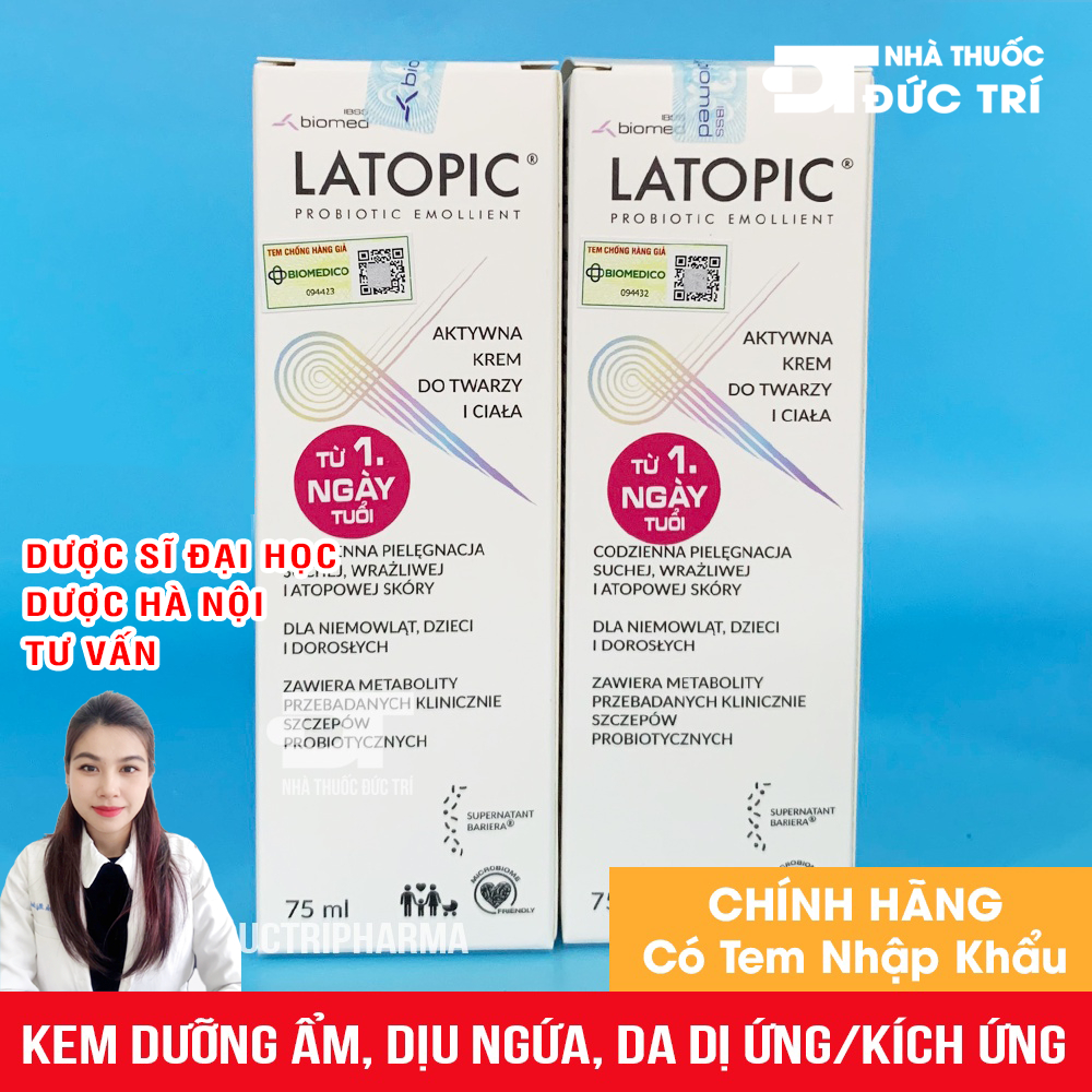 KEM DƯỠNG ẨM DỊU NGỨA DA KÍCH ỨNG LATOPIC FACE AND BODY CREAM (75ml)