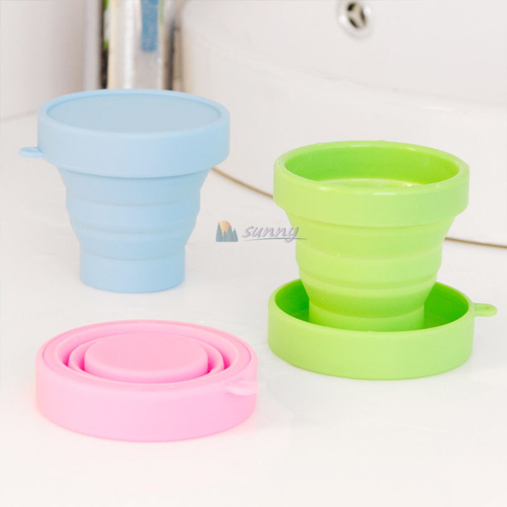 Protable Collapsible Silicone Mug Solid Color Water Cup170ml Foldable Cup Travel Outdoor Portable Drinking Water Bottle Food Grade Silicone ราคา 10 บาท*ส่งฟรี