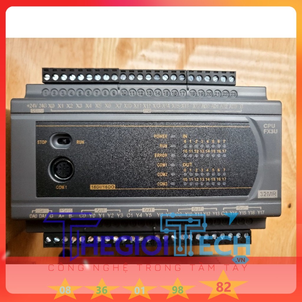Bộ lập trình PLC LK3U FX3U 14 16 20 24 30 32MT 32MR 48 64 MT MR MRT AD 2DA phát xung 4/8 TRỤC RTC Modbus RTU RS485 ADPRW - FX3U-32MR RS232 DVP
