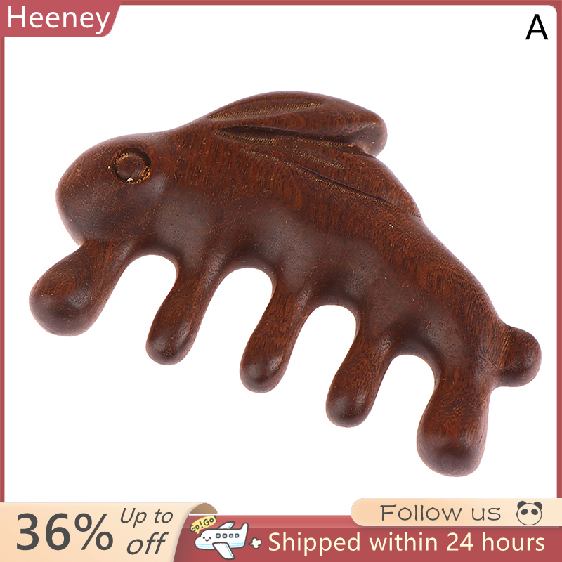 🍼 Heeney Meridian Lược mát xa đầu châm cứu bằng gỗ không tay Lược mát xa đầu gỗ đàn hương răng rộng