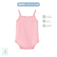 Bodychip bộ liền tam giác 2 dây hồng trái tim cho bé gái bé sơ sinh Boube vải cotton organic