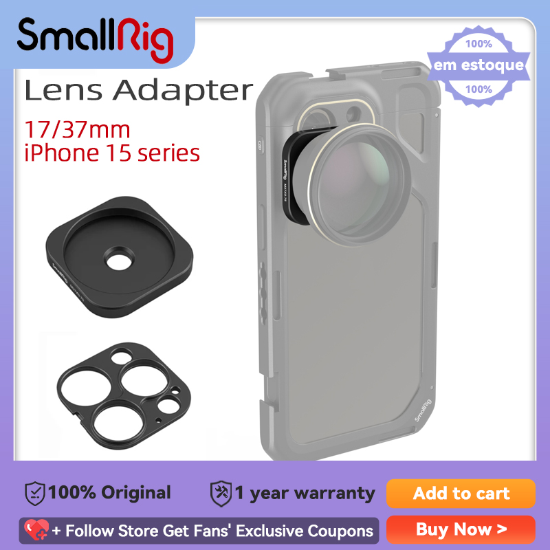 【Latest Style】 Smallrig 17mm / 37mm Threaded Lens Adapter Ring For 15 Pro /15 Pro Max Cage Lens Back