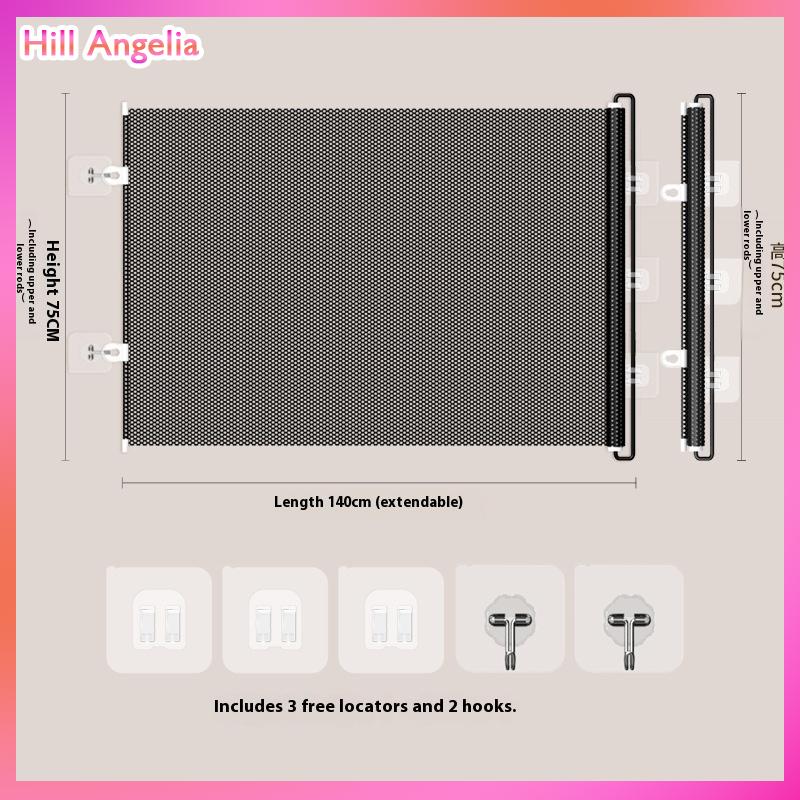 [Hill Angelia] An toàn vật nuôi lưới hàng rào mèo Cổng an toàn có thể thu vào cổng cho vật nuôi không có hàng rào khoan trẻ em cho các giống nhỏ vừa lớn