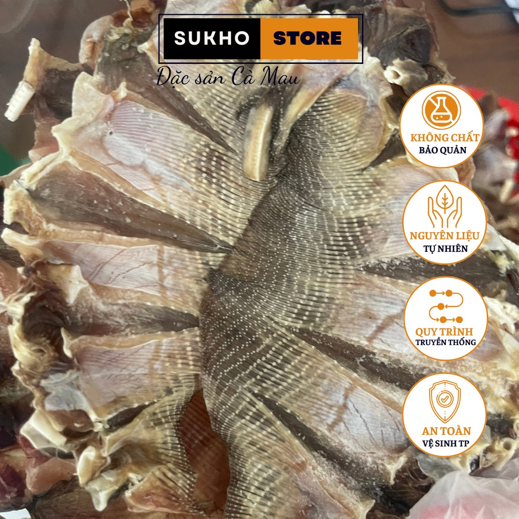 Khô cá đuối lớn xẻ nguyên con thịt dai ngon đặc sản cà mau - Sukho Store