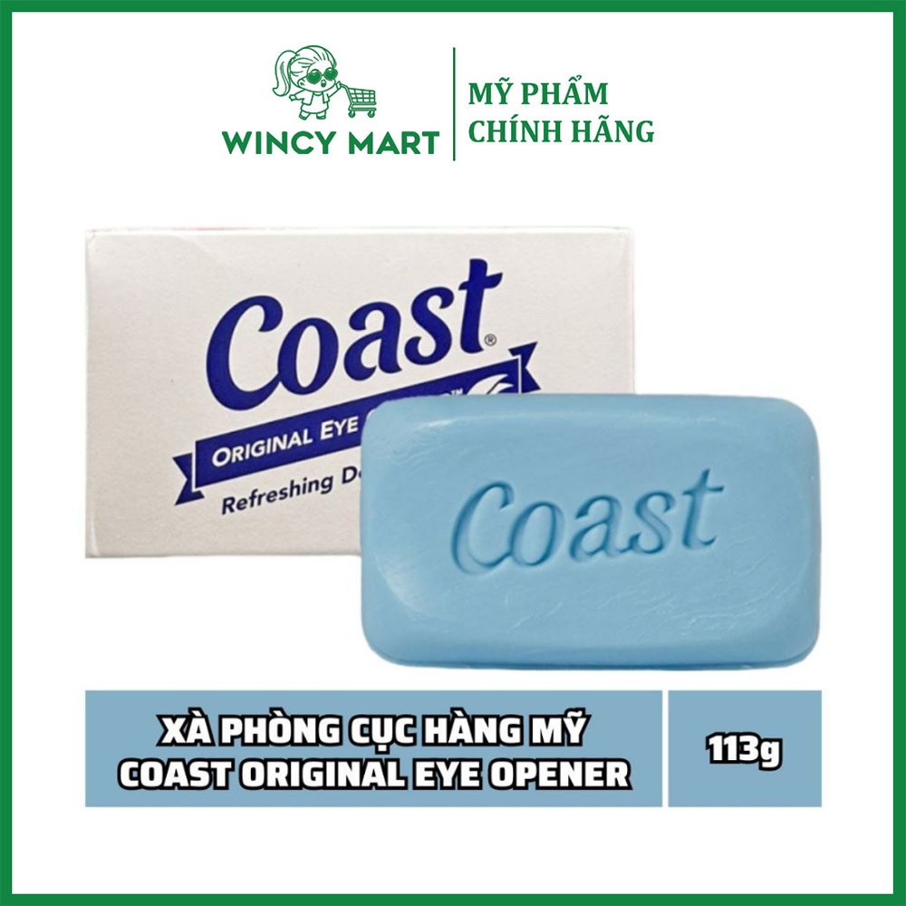Lẻ 1 Cục Xà Bông Coast, Xà Phòng Coast Original Eye Opener Refreshing Deodorant Soap Dưỡng Ẩm Làm Sạch 113g - Wincy Mart