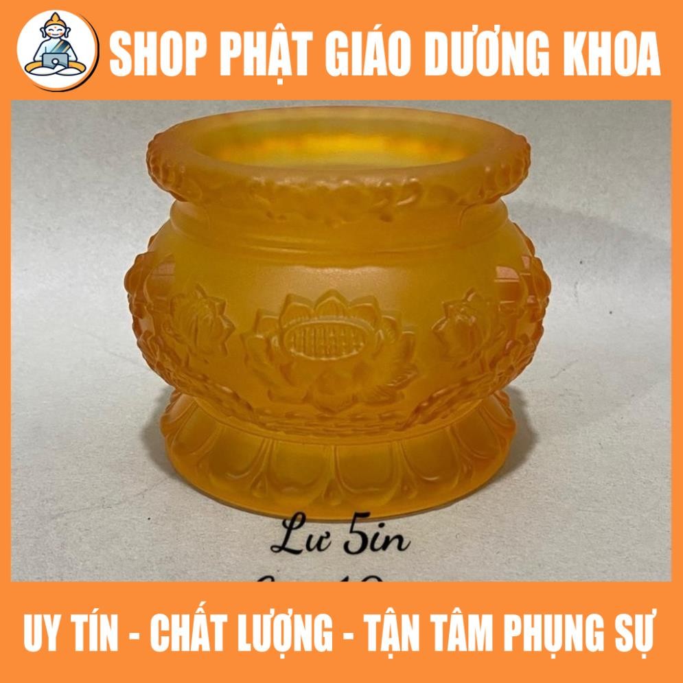 Lư Hương Thờ Cúng Lưu Ly Màu Màu Vàng Nhiều Size
