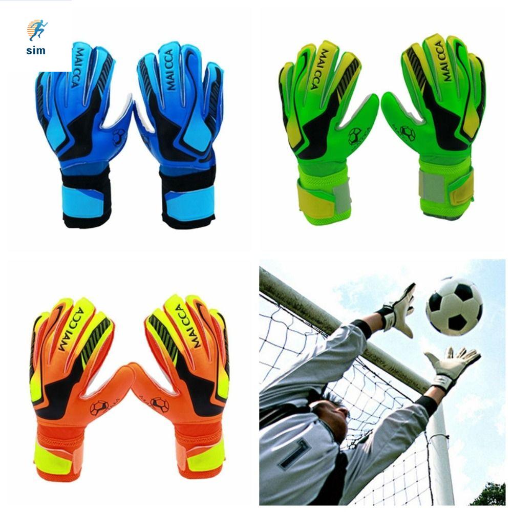 SIMPL 1 Pair Chống trượt Găng tay thủ môn bóng đá Ngón tay bảo vệ Chống mài mòn Găng tay thủ môn chơi game Cuộc thi Dày Găng tay thủ môn bóng đá trẻ em Thể thao ngoài trời