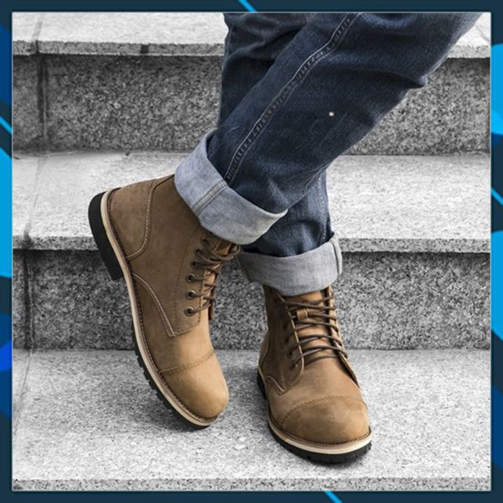 Giày cao cổ nam boots khóa kéo cao cấp M401