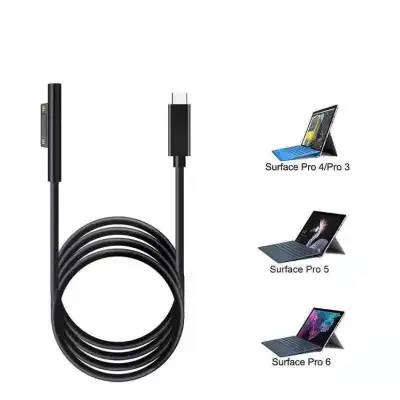 Type C to Microsoft Surface Cable Connect to USB Type C Charging Cable adapter compatible For Surface Pro 3 4 5 6 Go Book 15V PD 45W 65w Charger