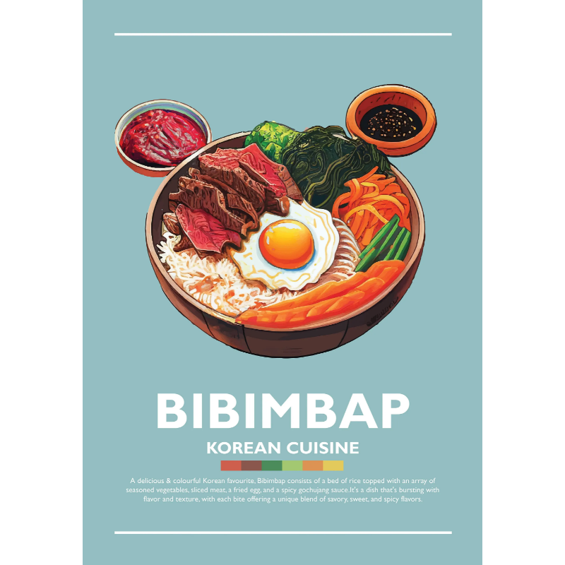 Korean Food Poster Bulgogi Bibimbap Gimbap Kimchi Sundubu Jjigae Canvas Painting Minimalist Wall Art Picture Kitchen Home Decor