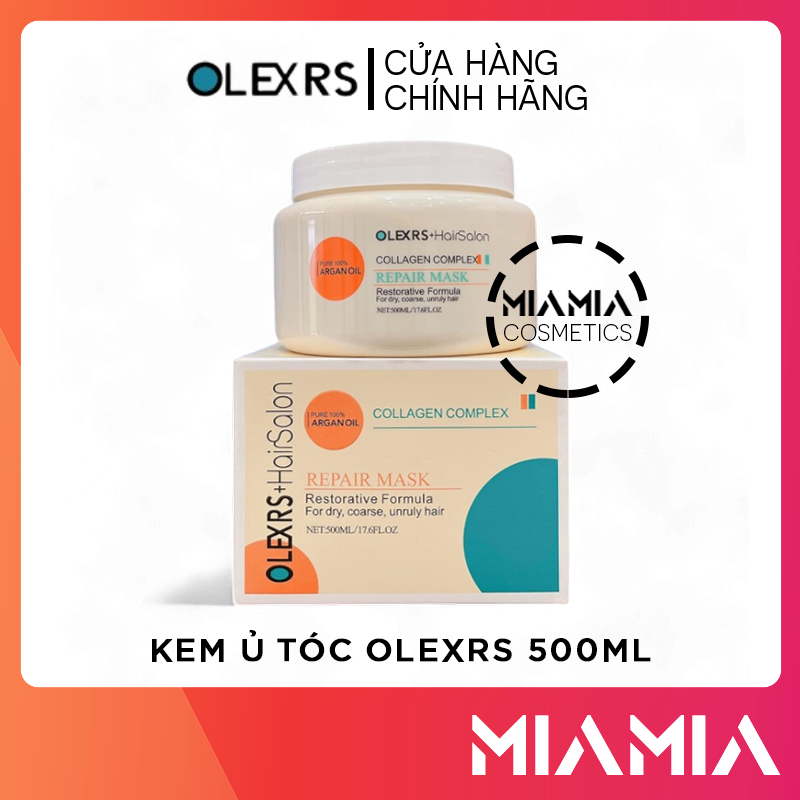 Kem Ủ Tóc Olexrs Hair Salon Collagen Complex Repair Mask Giúp Tóc Mềm Mượt 500ml Chính Hãng