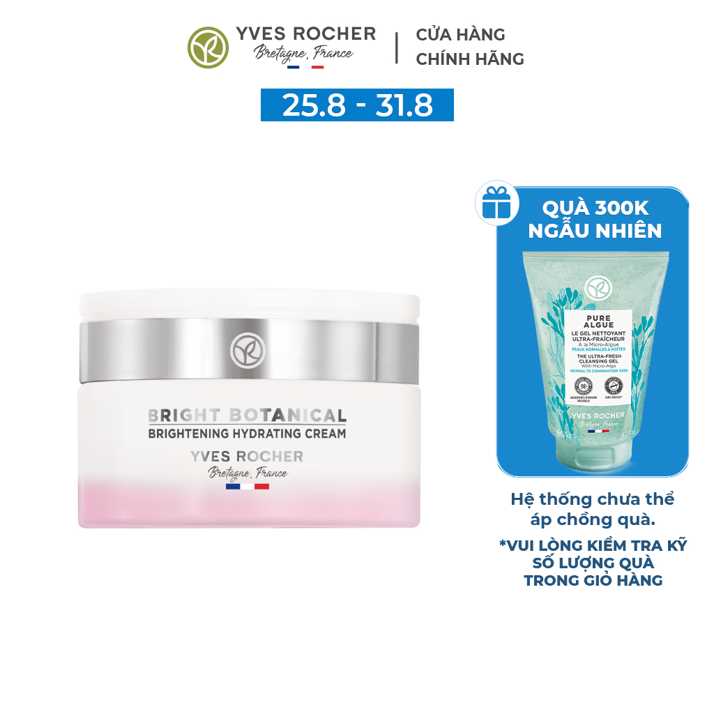 Kem Dưỡng Làm Sáng Da Yves Rocher - Bright Botanical Brightening Hydrating Cream Pot 50ml
