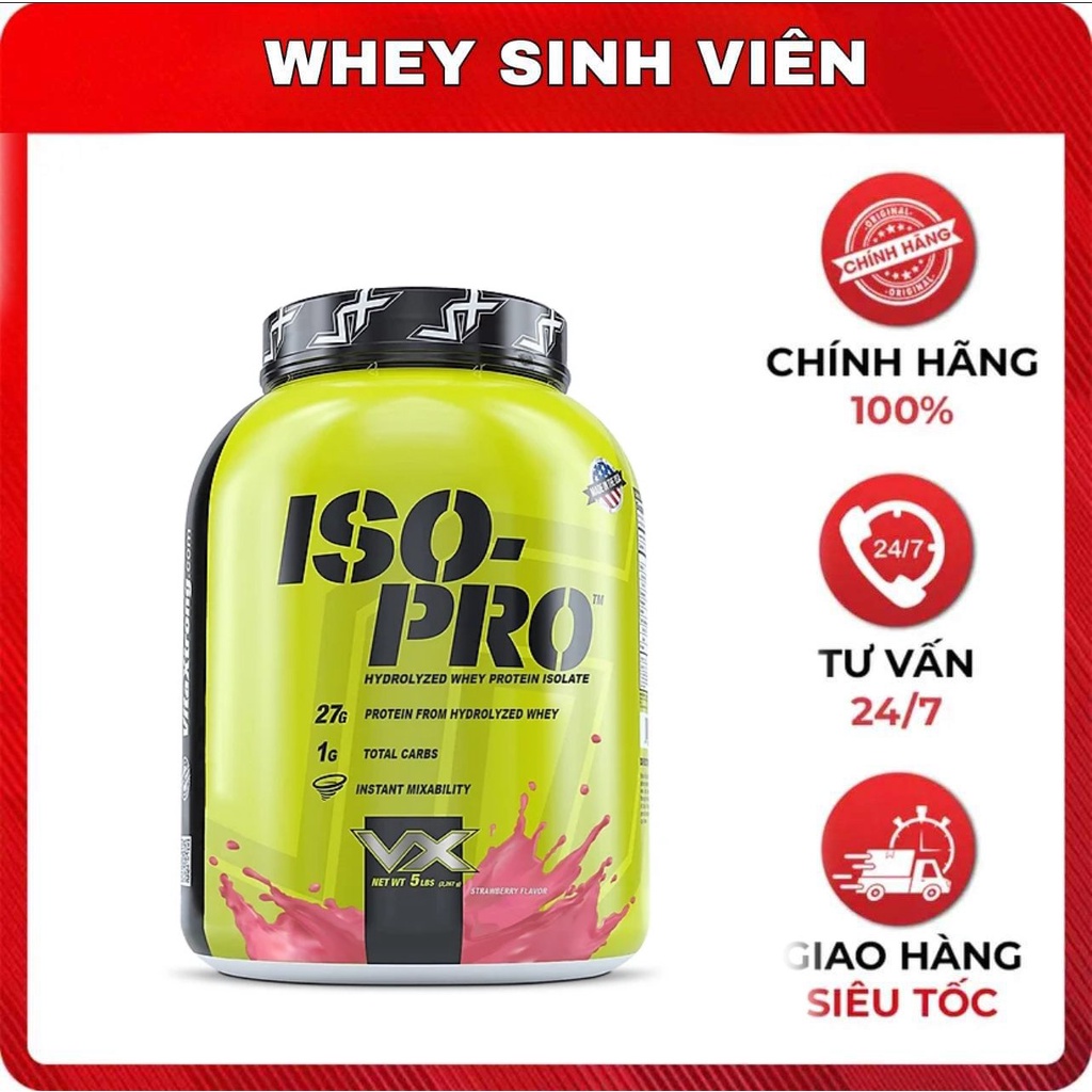 ISO PRO Thực Phẩm Bổ Sung Protein 100% HYDROLYZED WHEY ISOLATE VitaXtrong  5lbs tại wheysinhvien.com WHEY HẢI PHÒNG