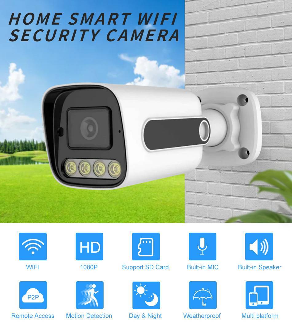 Camera IP POE 4K 8MP POE Âm thanh ngoài trời POE H.265 CCTV Trang chủ 5MP Đèn đôi Tầm nhìn ban đêm Camera giám sát đầy đủ màu sắc