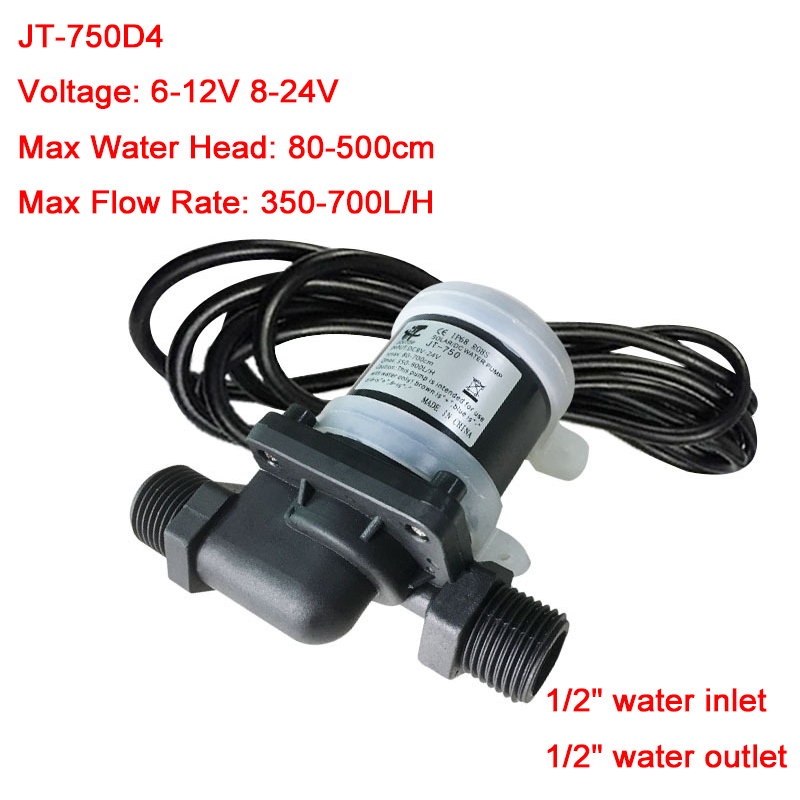 DC 12V 24V không chổi than mini siêu yên tĩnh IP68 Máy bơm nước 4 điểm chủ đề năng lượng mặt trời Máy nước nóng vòi hoa sen lưu hành đài phun nước bơm tăng