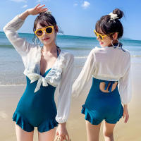 coxiva Swimsuit for Women Summer New Sexy One-piece Briefs Swimsuit Korean Version of Pure Wind Bow Conservative Swimsuit