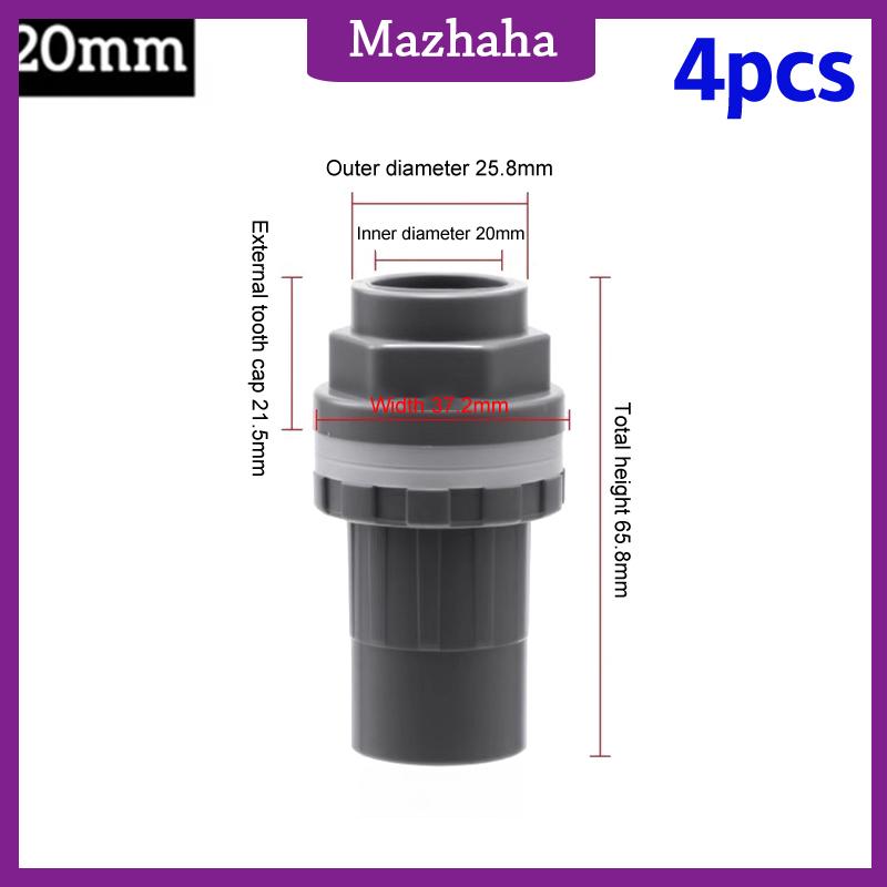 Mazhaha 2 chiếc đầu nối PVC ống thoát nước bể cá dày 20 25 32 mm ống thoát nước trong vườn đầu nối đầu vào bể cá cho bể cá - 4