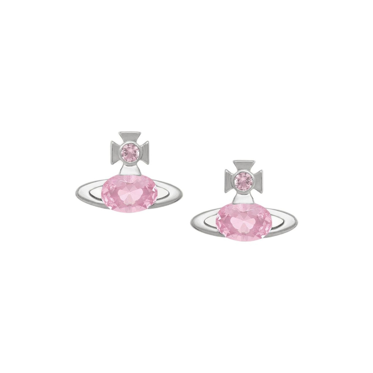 Vivienne Westwood Platinum plated Styling Hoop Earrings Women's Pink/Silver