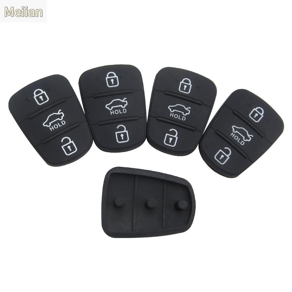 MEIIAN Kia Sportage Kia Rio Hộp đựng chìa khóa ô tô Phụ tùng ô tô Chìa khóa lật ô tô cho Kia Miếng đệm cao su Vỏ chìa khóa ô tô từ xa Đệm nút cao su 3 nút