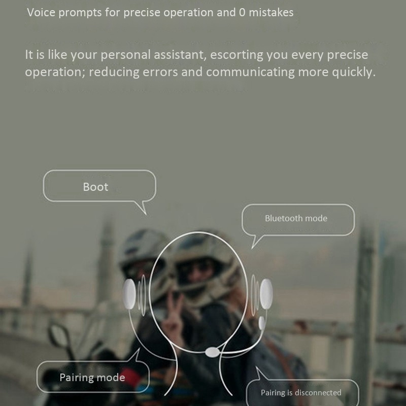 Motorcycle Bluetooth Headset Intercom Interconnection Outdoor Riding Headset Communication with Noise Reduction Function