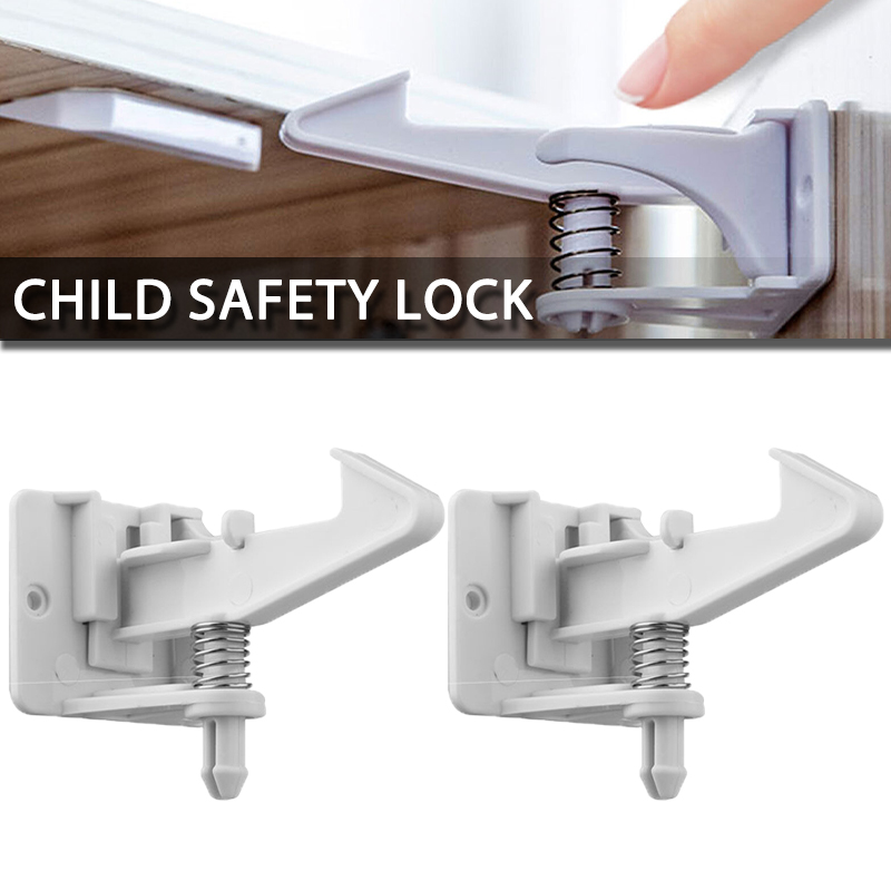 Bokali mới 2pcs Trắng Ổ khóa tủ an toàn trẻ em chốt an toàn bé bằng chứng khóa cửa ngăn kéo