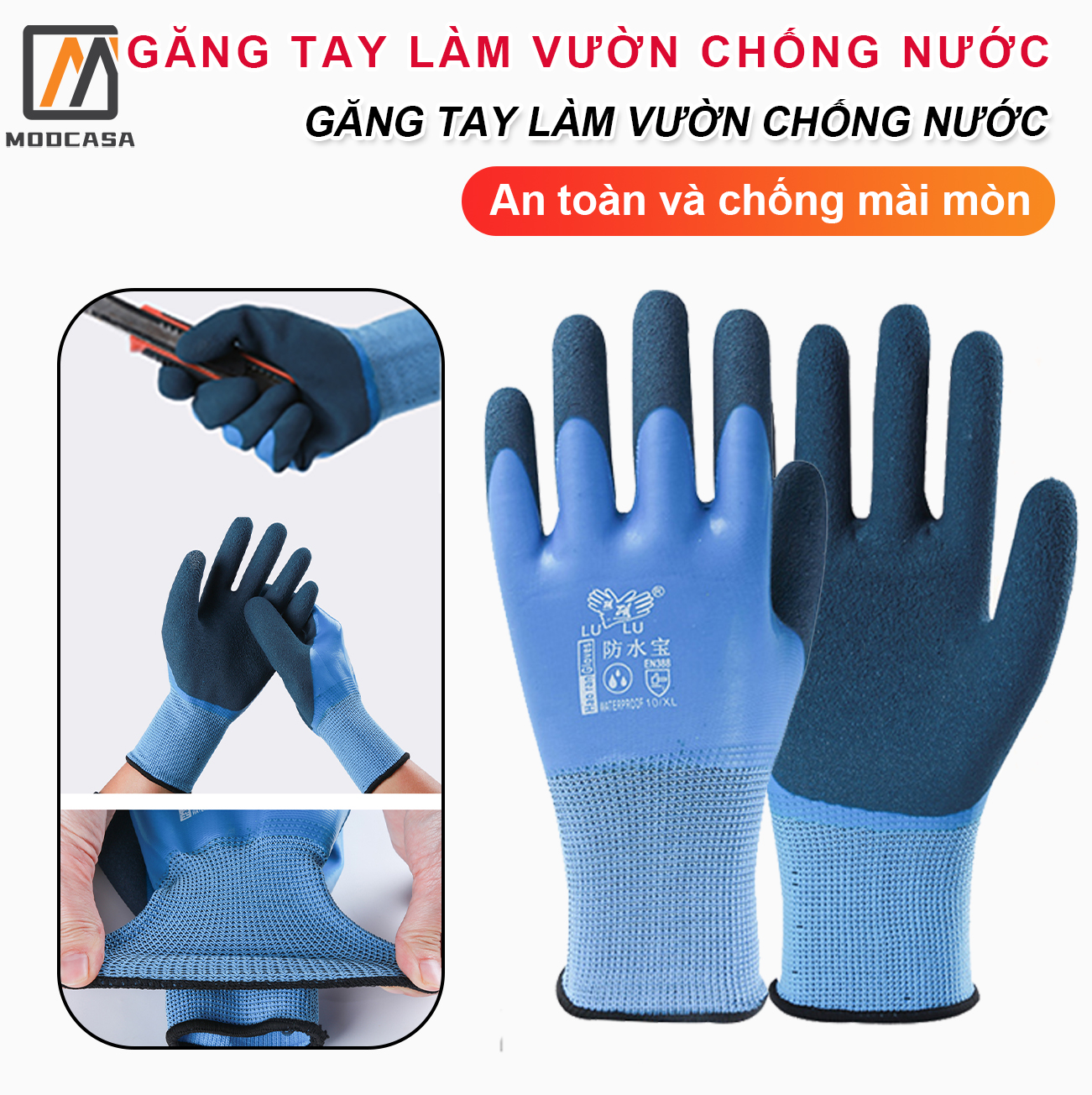 Găng tay bảo hộ lao động Găng tay lao động chống trượt bao tay bảo hộ lao động phủ cao suGăng tay bảo hộ đa năng làmvườn