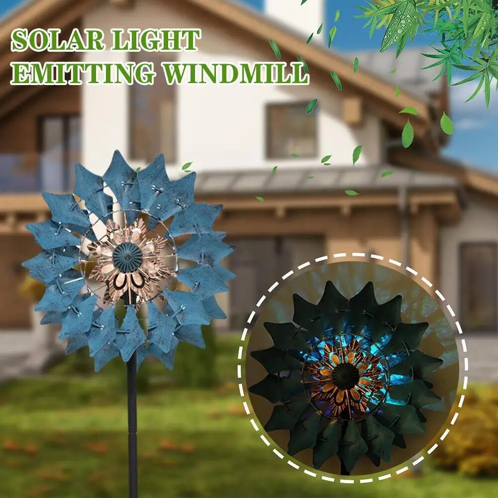 【Shop the Look】 33*17*190cm Petal Shape Single Layer Turntable ] Lake Courtyard Windmill European Blue[ Rotatable K0j8