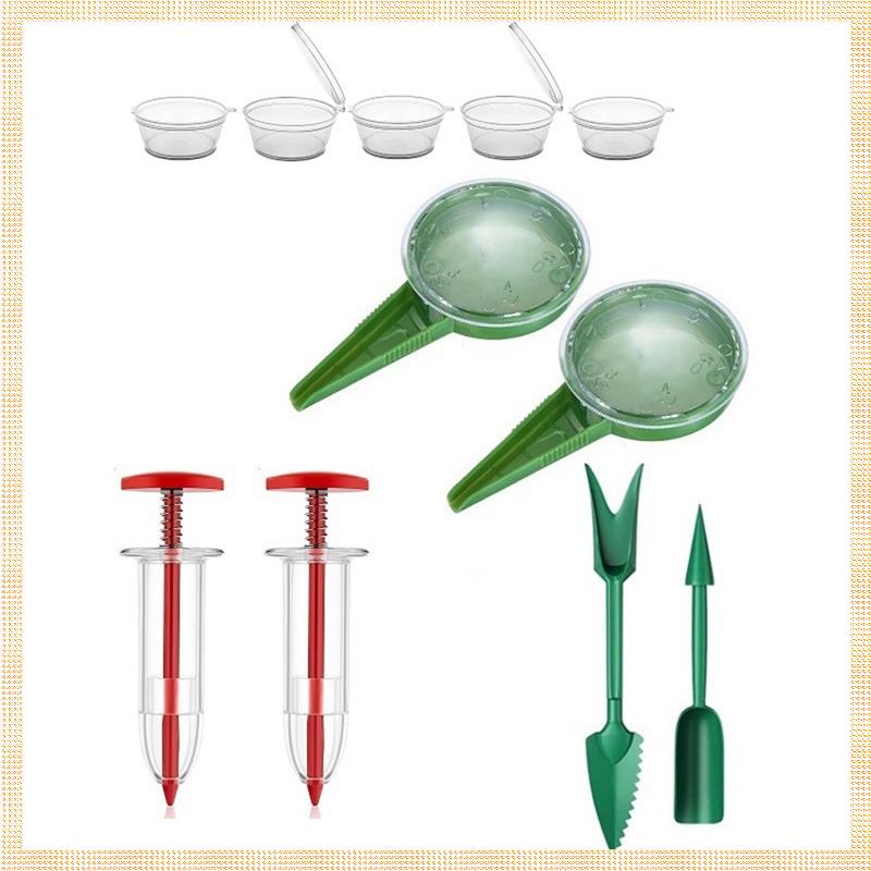 (CRVK) Mini Seeder Seed Seeder Tools, Hand Seedling Spreader and Broom Set, Small Spreader Handheld Seeder